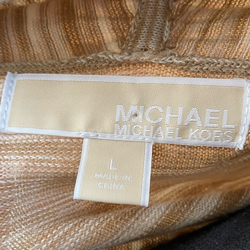 Michael Kors Cardigan Waterfall Open Front Tan Size Large - Picture 4 of 5